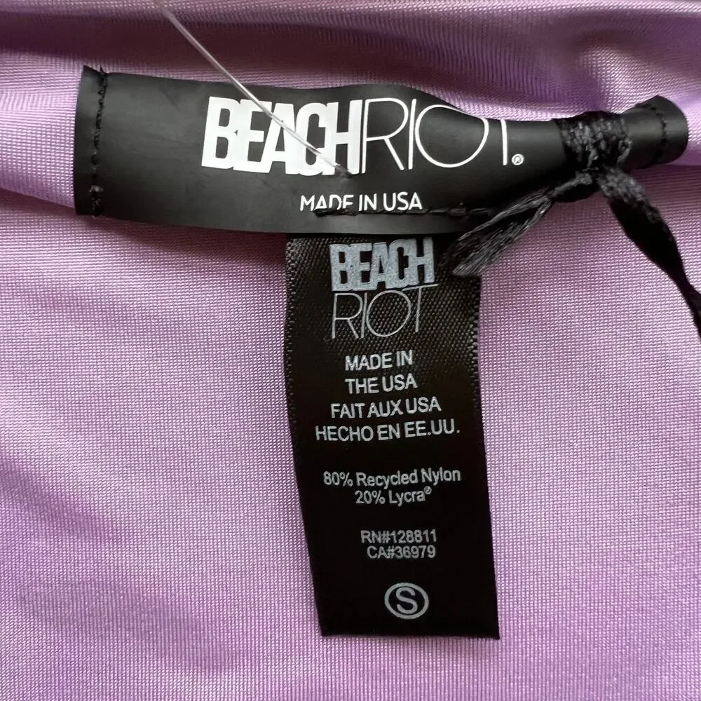 Beach Riot Soleil Side Tie Beaded Acrylic Ends Bikini Top and Bottom Set, S